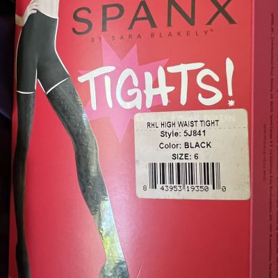 SPANX Red Hot High Waist Tights Shapewear New Women's Black Size 6 NWT